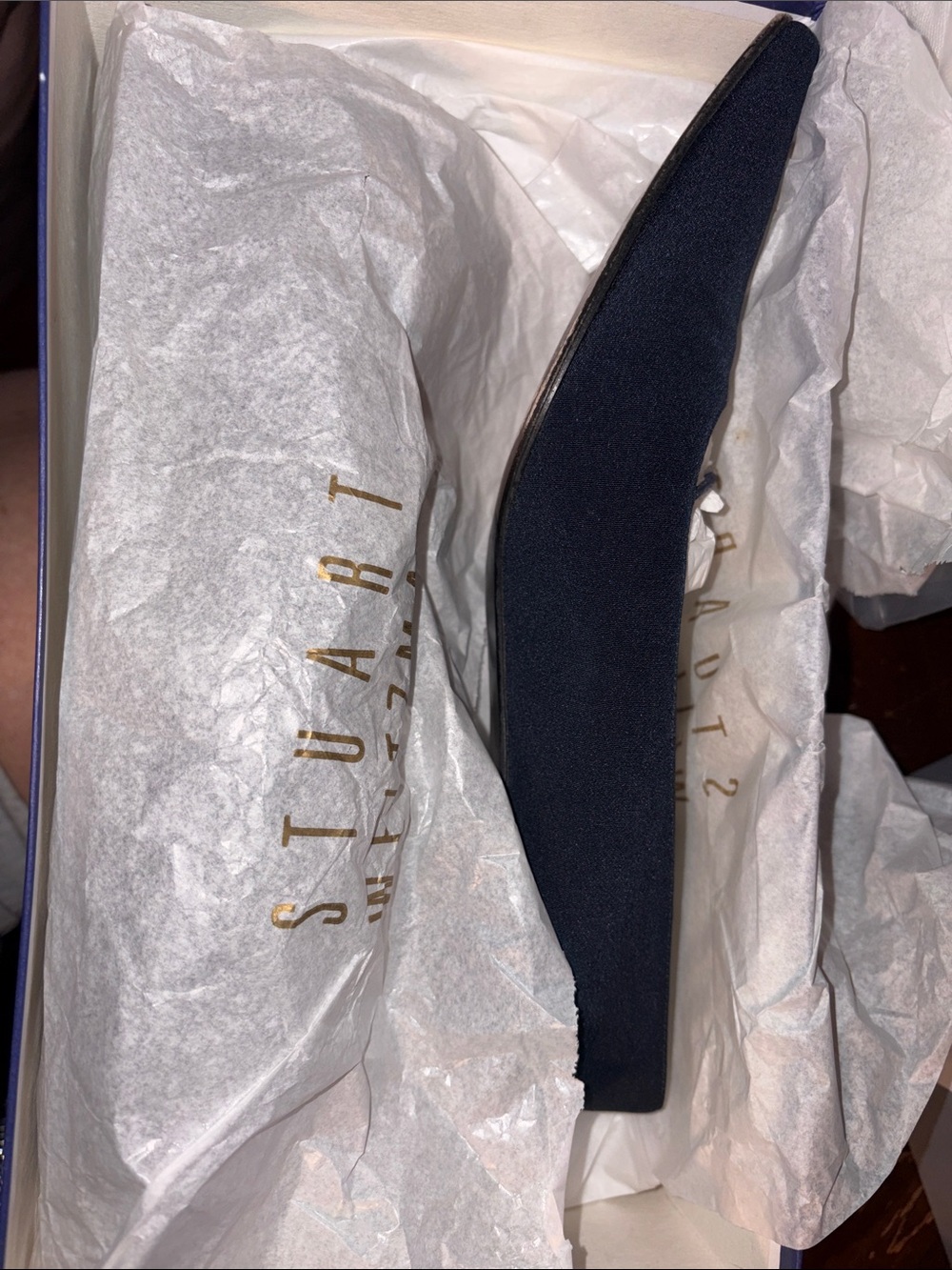 Vintage Stuart Weitzman DAWSON NAVY
PEAU DU SOIE 5 1/2 - Picture 16 of 16